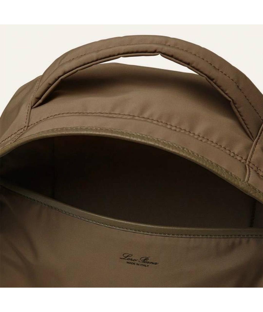 LORO PIANA Коричневый тканевый рюкзак, фото 4