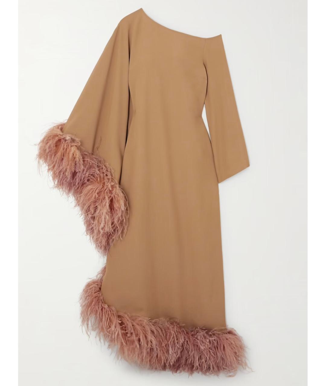 TALLER MARMO Бежевое вискозное коктейльное платье, фото 4