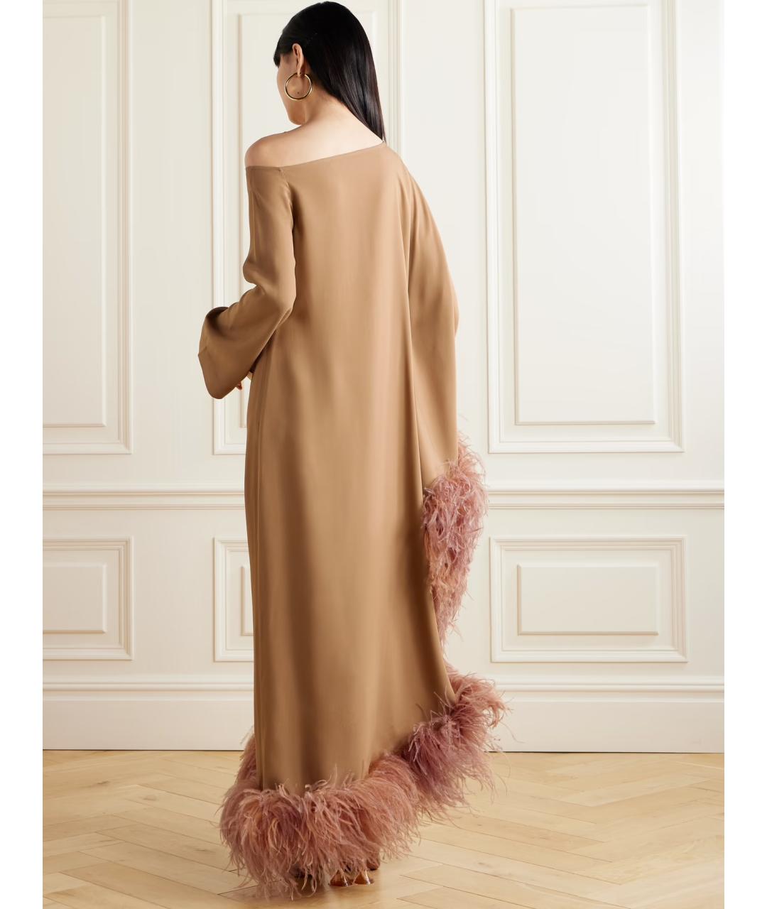 TALLER MARMO Бежевое вискозное коктейльное платье, фото 3