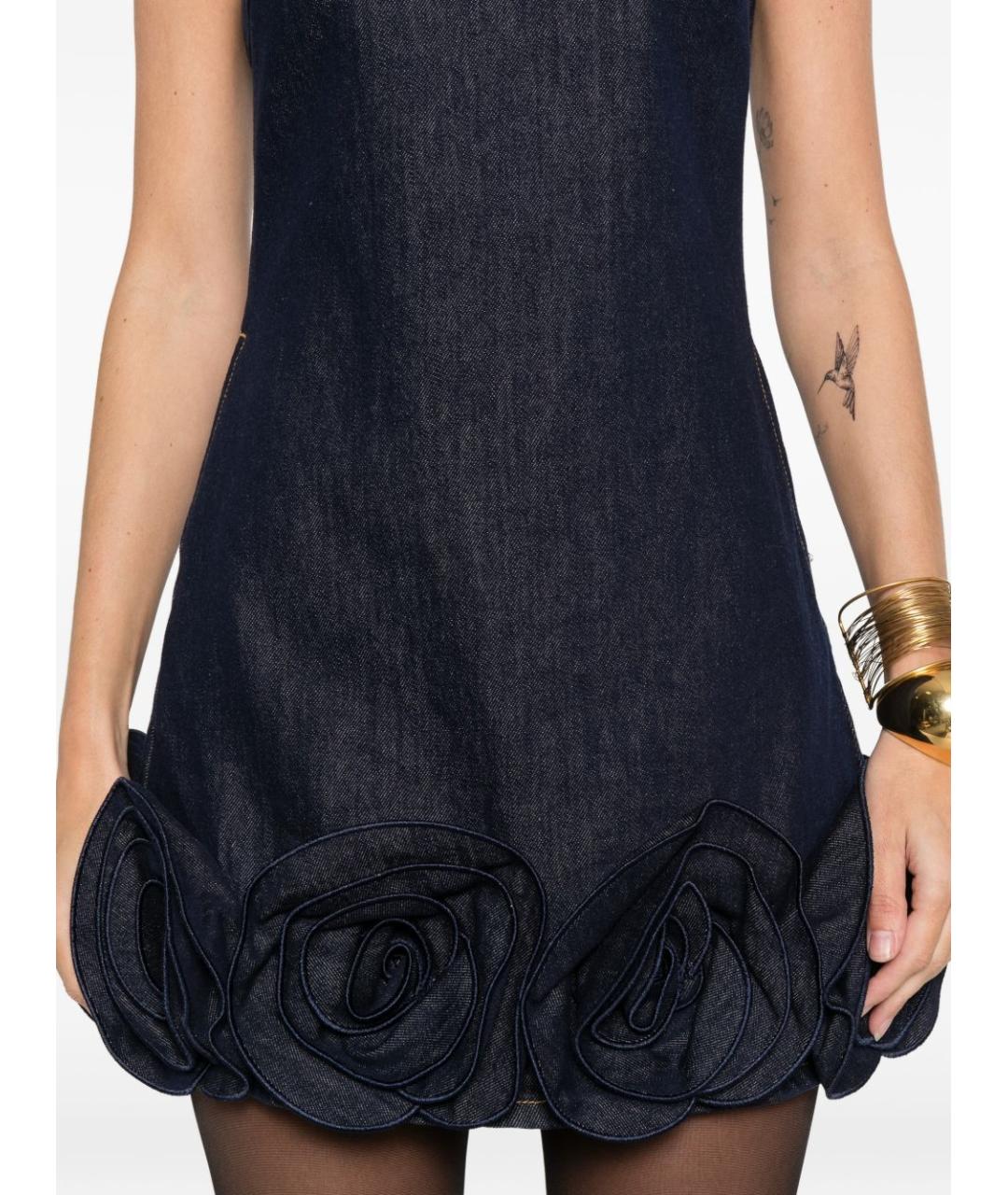 SELF-PORTRAIT Темно-синее хлопковое коктейльное платье, фото 4