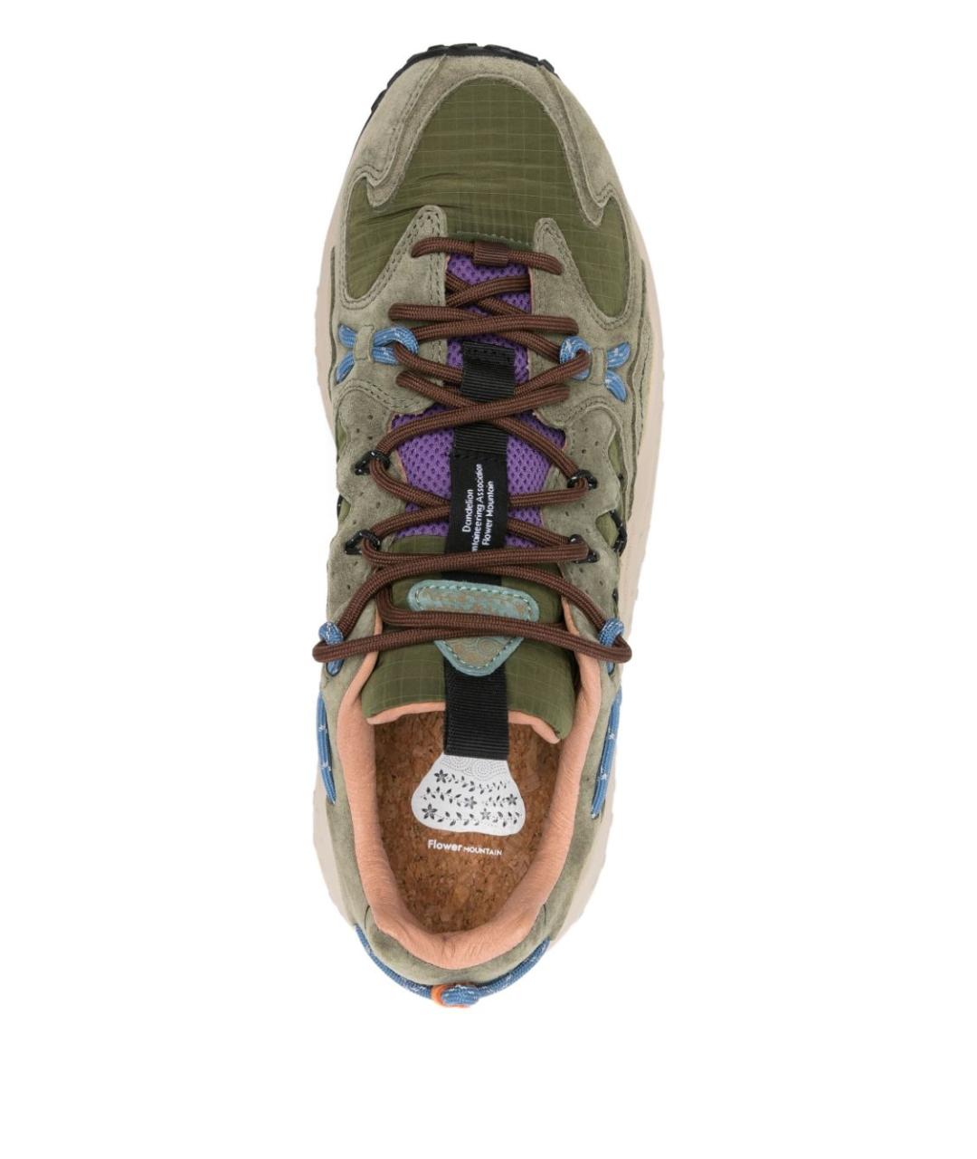 Flower Mountain Зеленые кожаные низкие кроссовки / кеды, фото 2