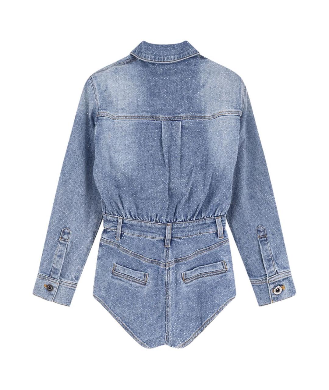 SELF-PORTRAIT Синий деним комбинезон, фото 2