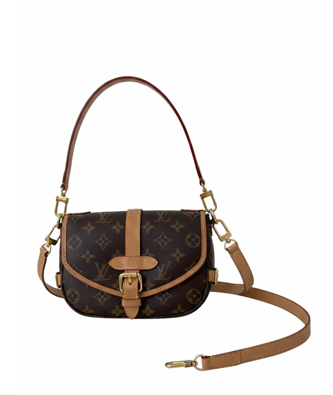 LOUIS VUITTON Коричневая кожаная сумка через плечо, фото 1