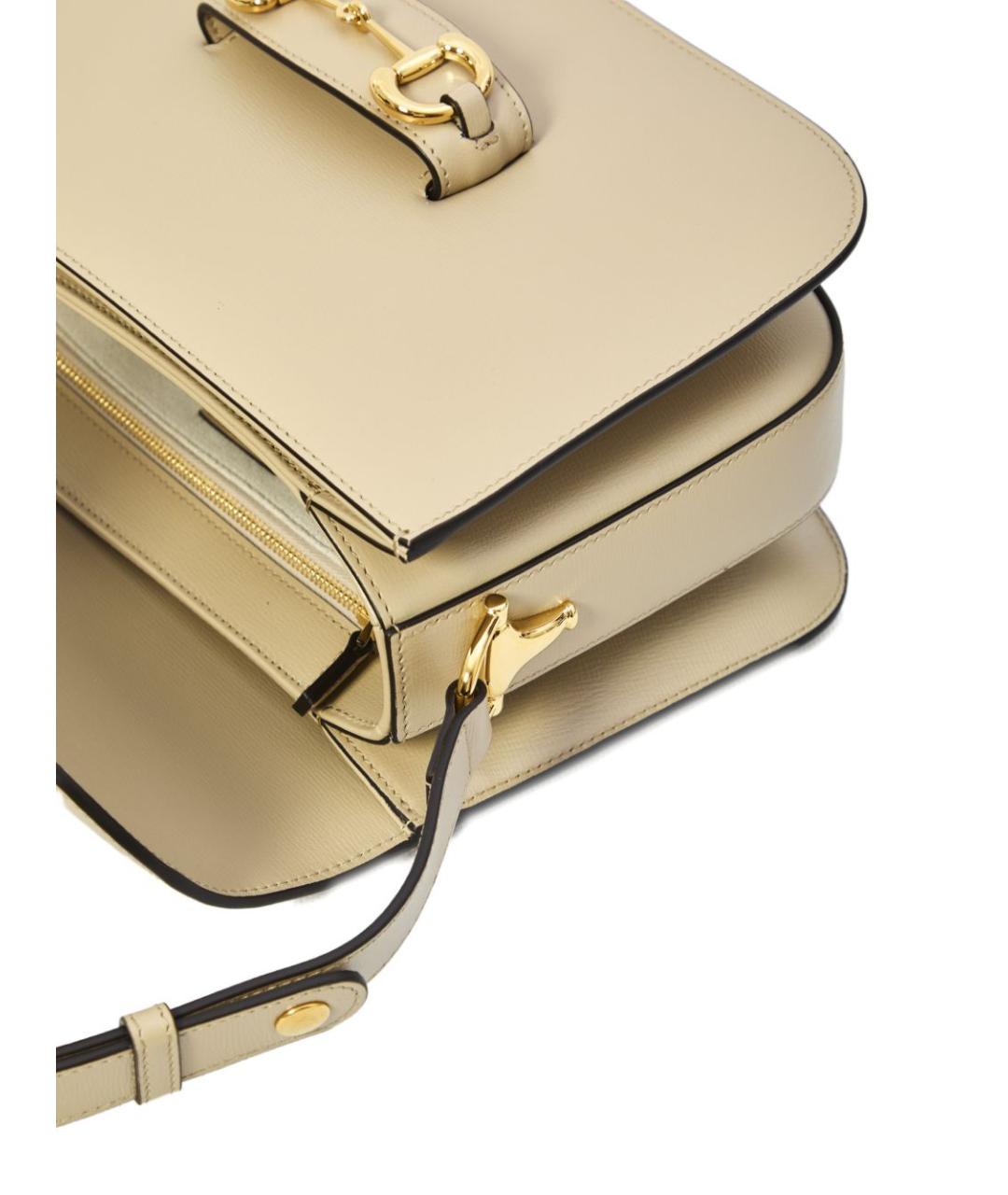 GUCCI Бежевая кожаная сумка через плечо, фото 2