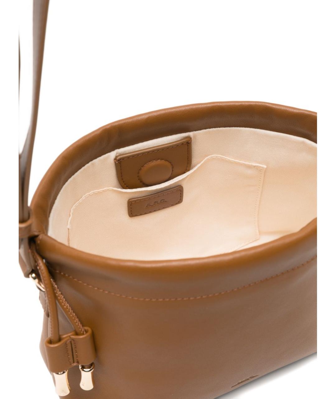 A.P.C. Коричневая сумка через плечо из искусственной кожи, фото 2