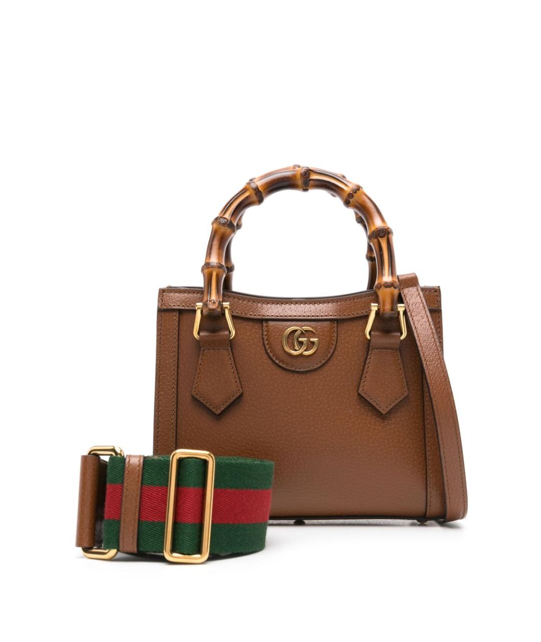 GUCCI Коричневая кожаная сумка тоут, фото 2