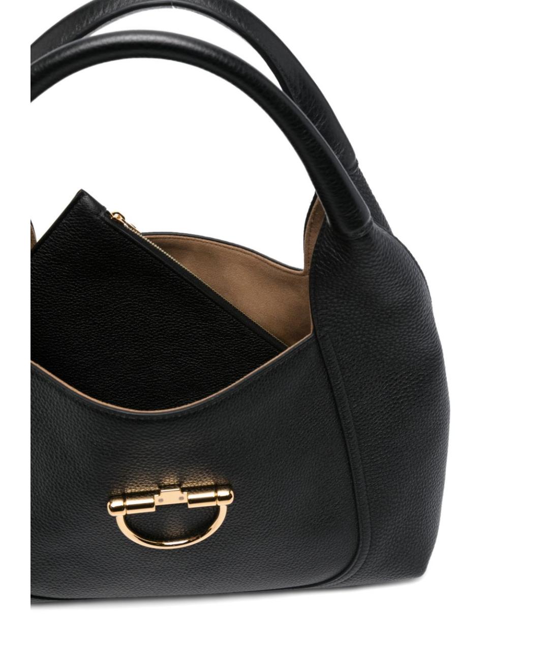 GUCCI Черная кожаная сумка тоут, фото 2