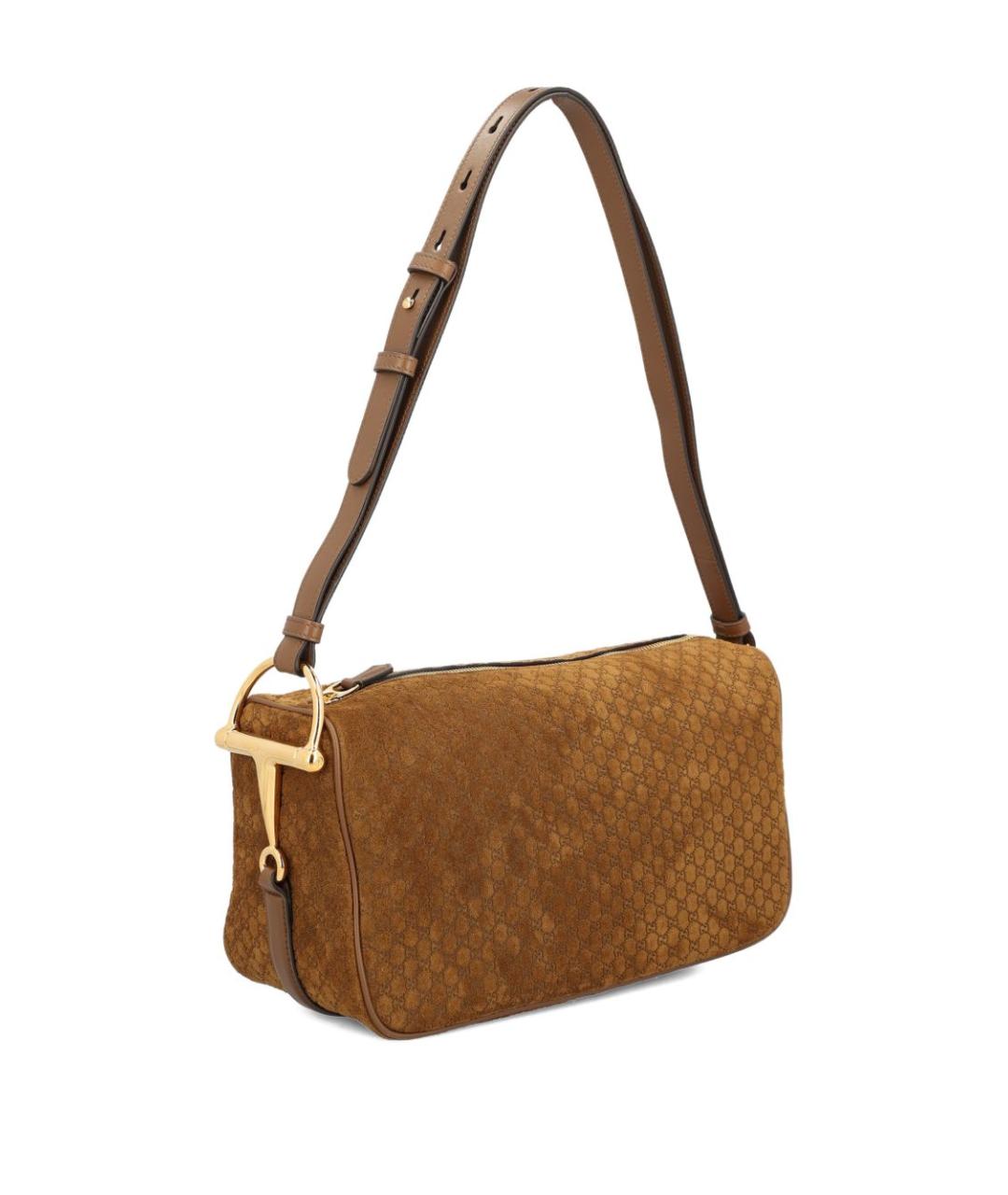 GUCCI Коричневая замшевая сумка через плечо, фото 4