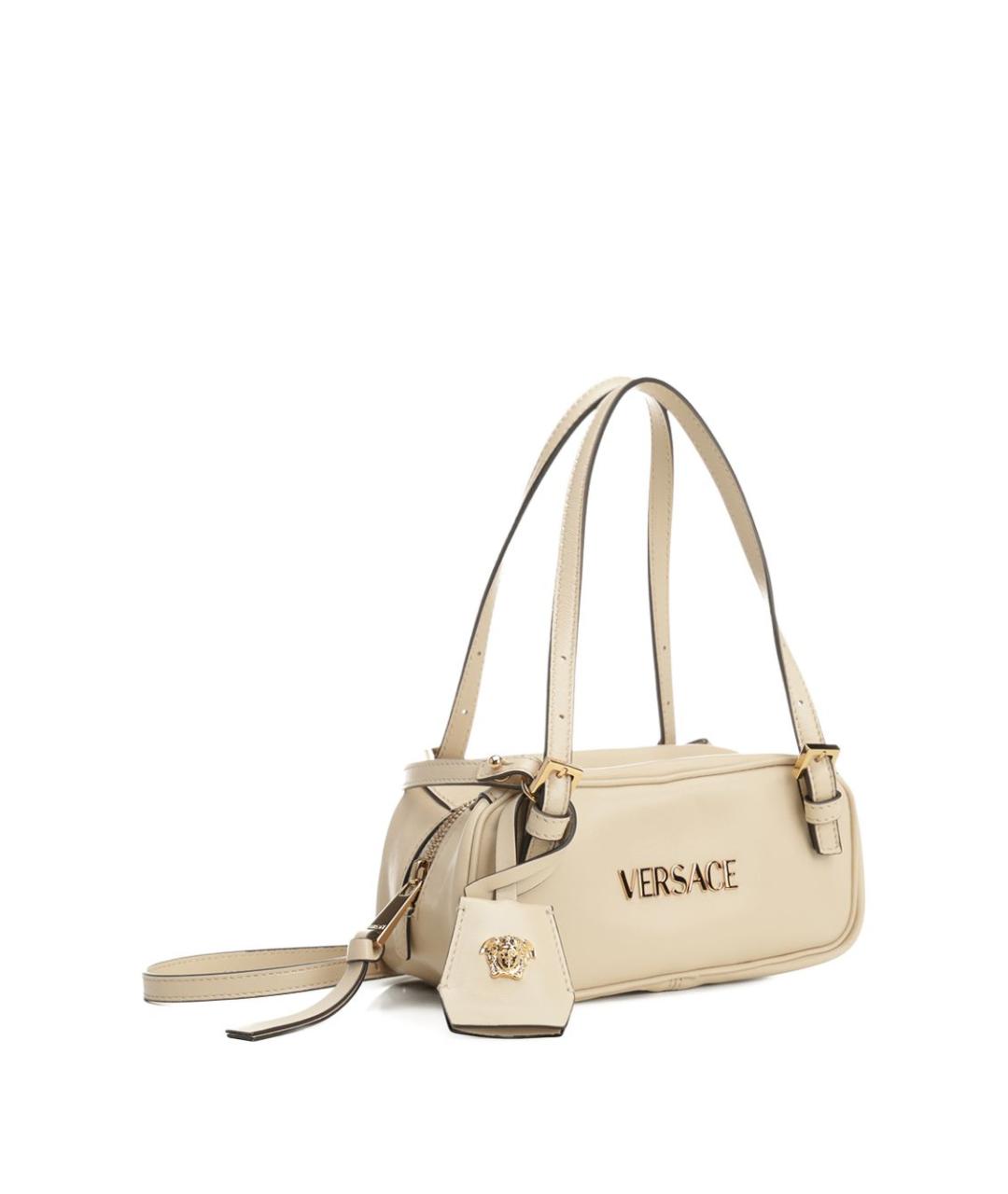 VERSACE Бежевая кожаная сумка через плечо, фото 2