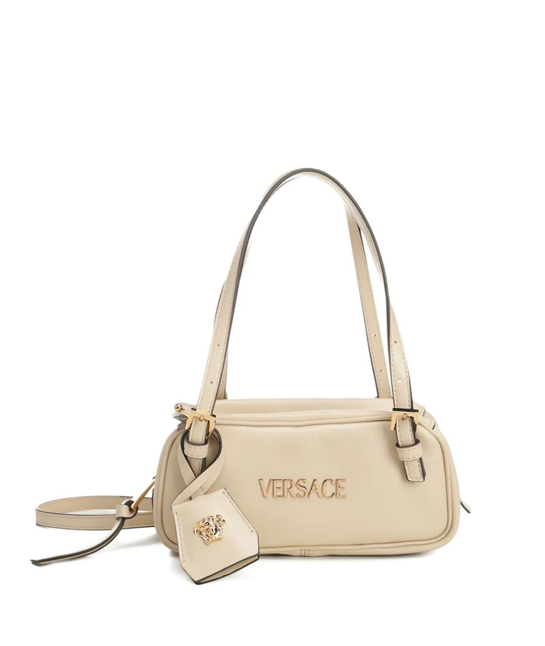 VERSACE Бежевая кожаная сумка через плечо, фото 1