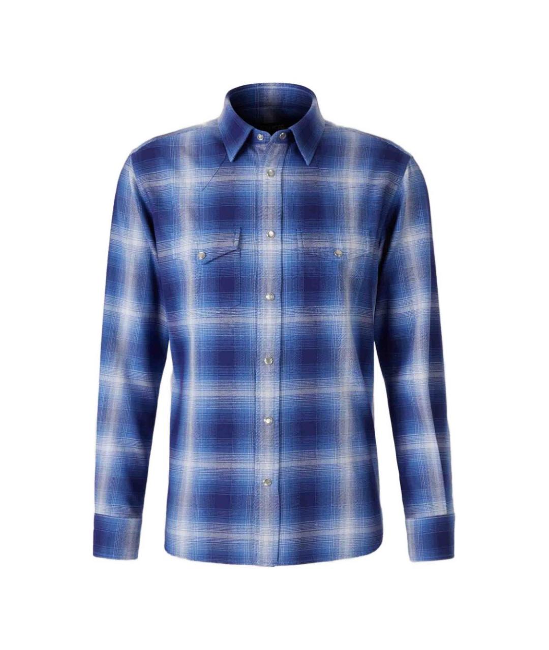 TOM FORD Синяя хлопковая кэжуал рубашка, фото 1