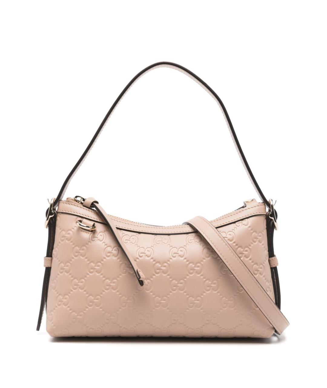 GUCCI Розовая кожаная сумка тоут, фото 1