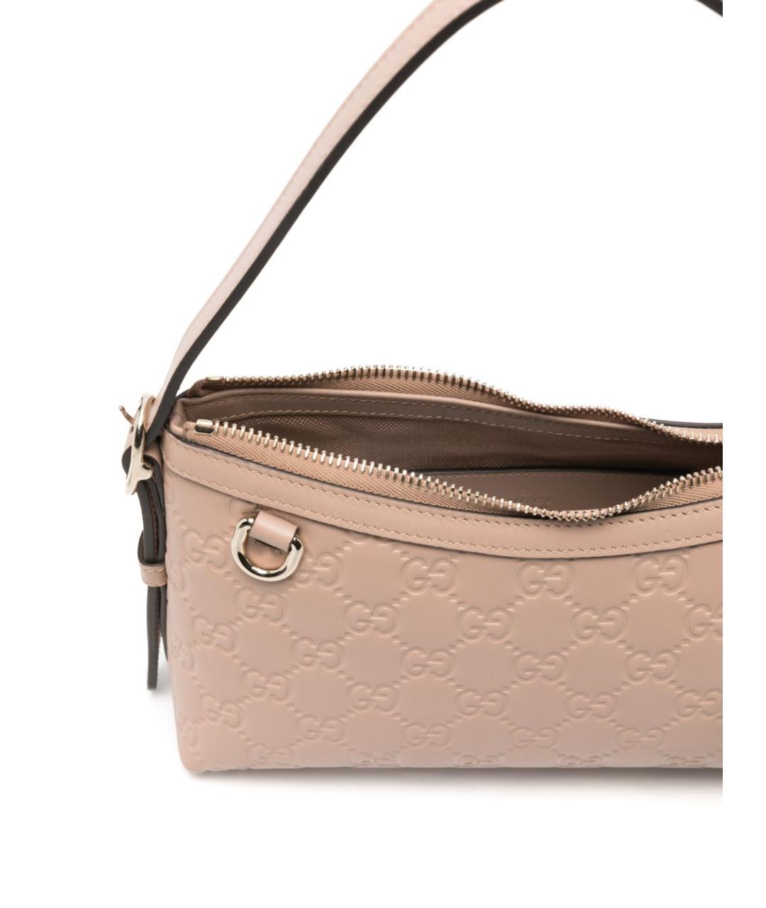 GUCCI Розовая кожаная сумка тоут, фото 5