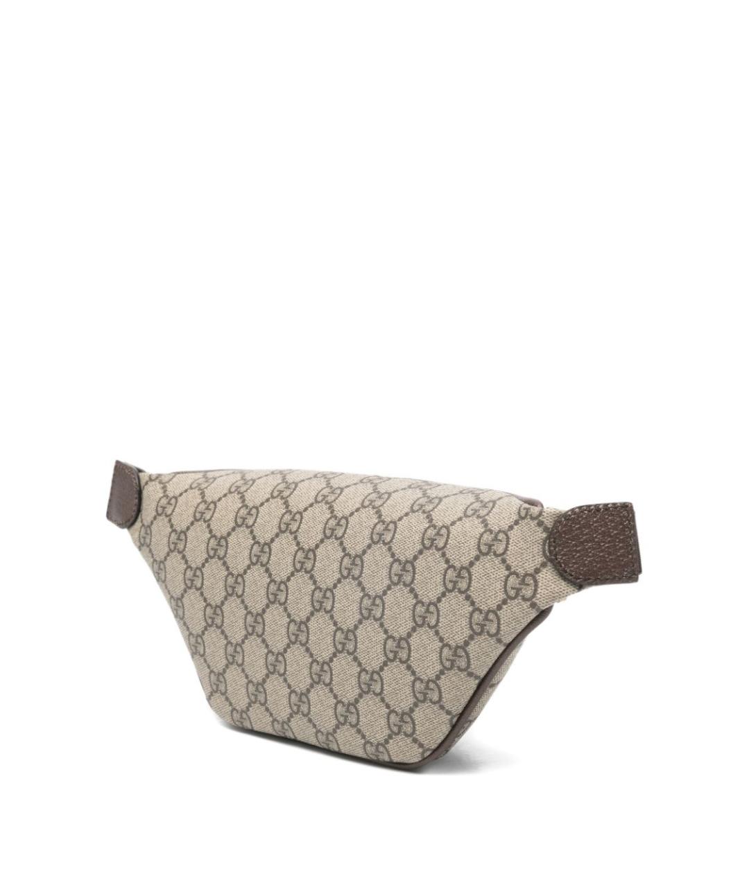GUCCI Бежевая кожаная поясная сумка, фото 3