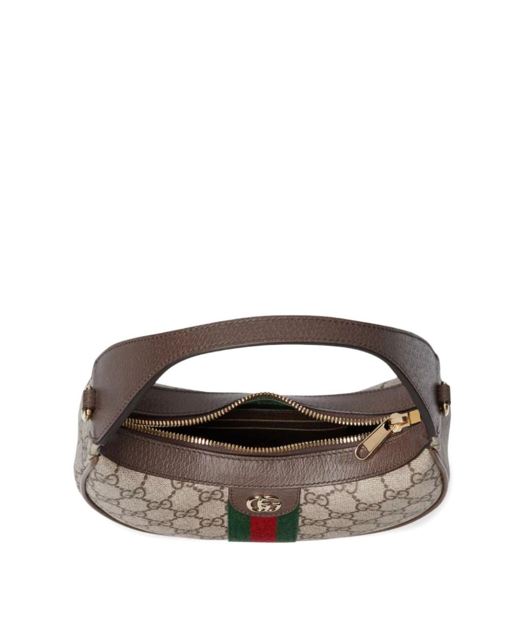 GUCCI Бежевая кожаная сумка через плечо, фото 2