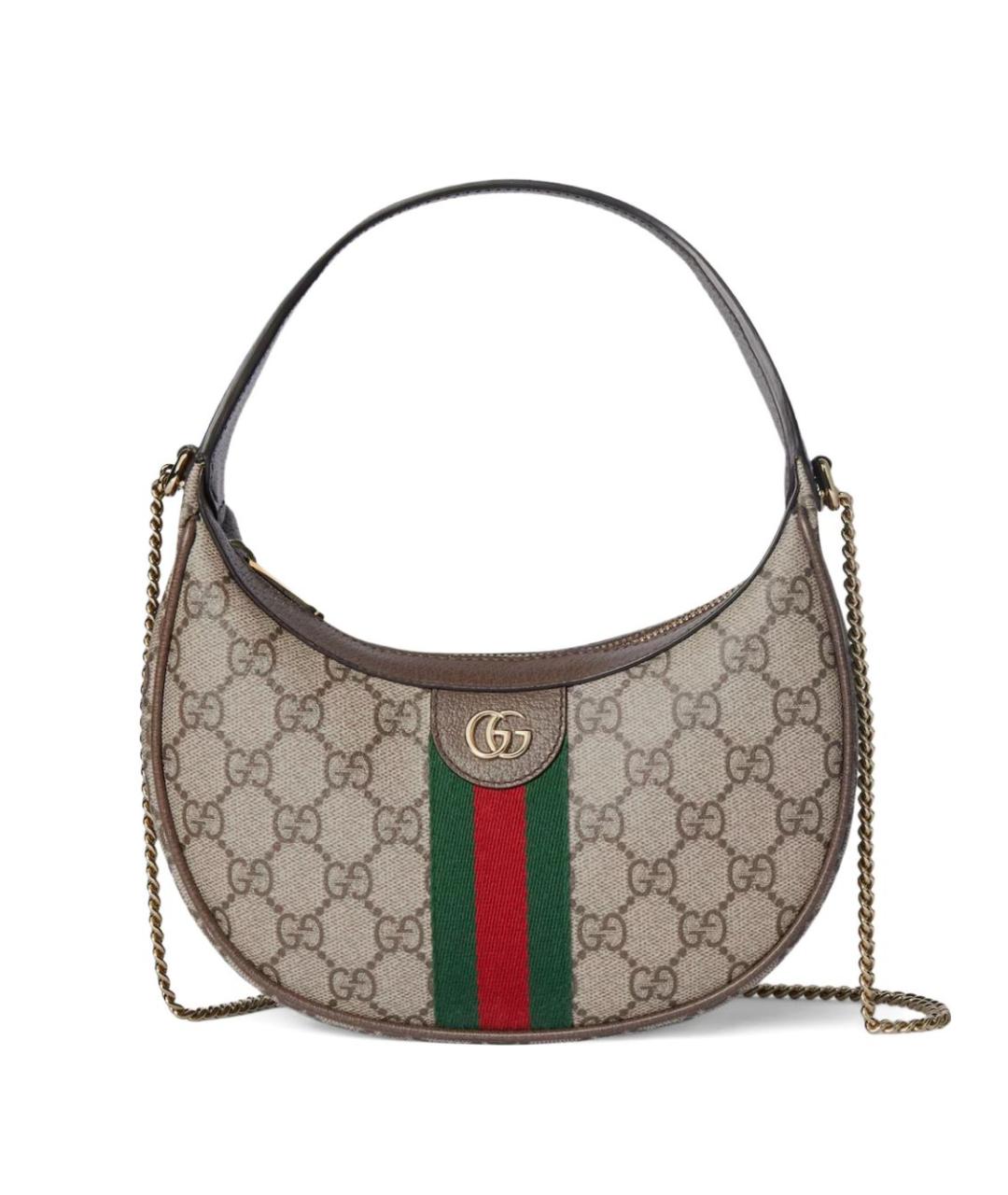 GUCCI Бежевая кожаная сумка через плечо, фото 1