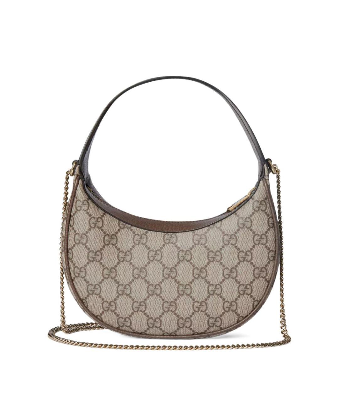 GUCCI Бежевая кожаная сумка через плечо, фото 3