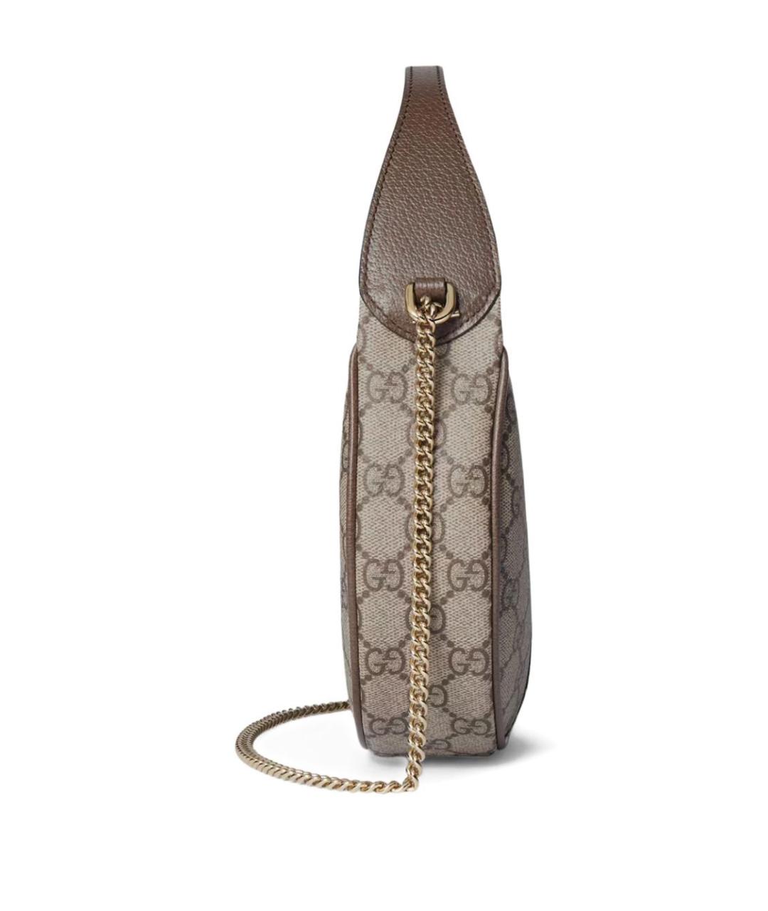 GUCCI Бежевая кожаная сумка через плечо, фото 4