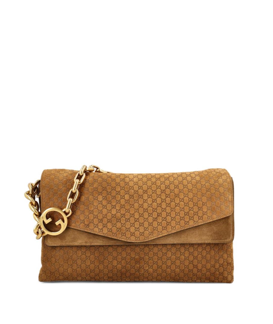 GUCCI Бежевая замшевая сумка через плечо, фото 1