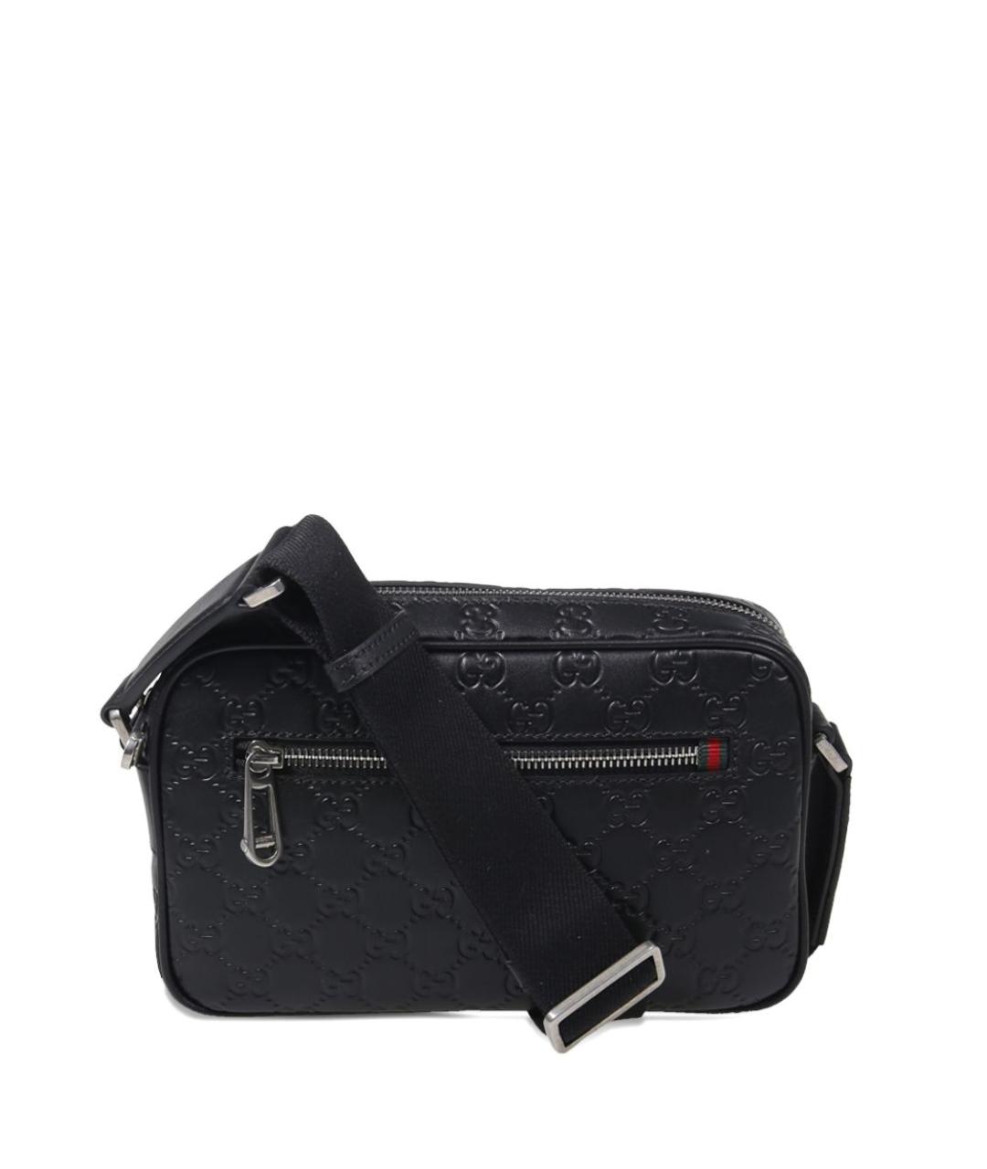 GUCCI Черная кожаная сумка на плечо, фото 1