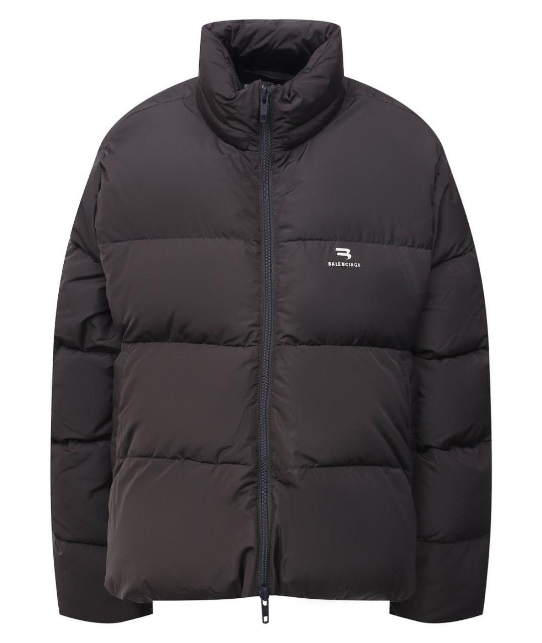 BALENCIAGA Антрацитовый полиэстеровый пуховик, фото 1