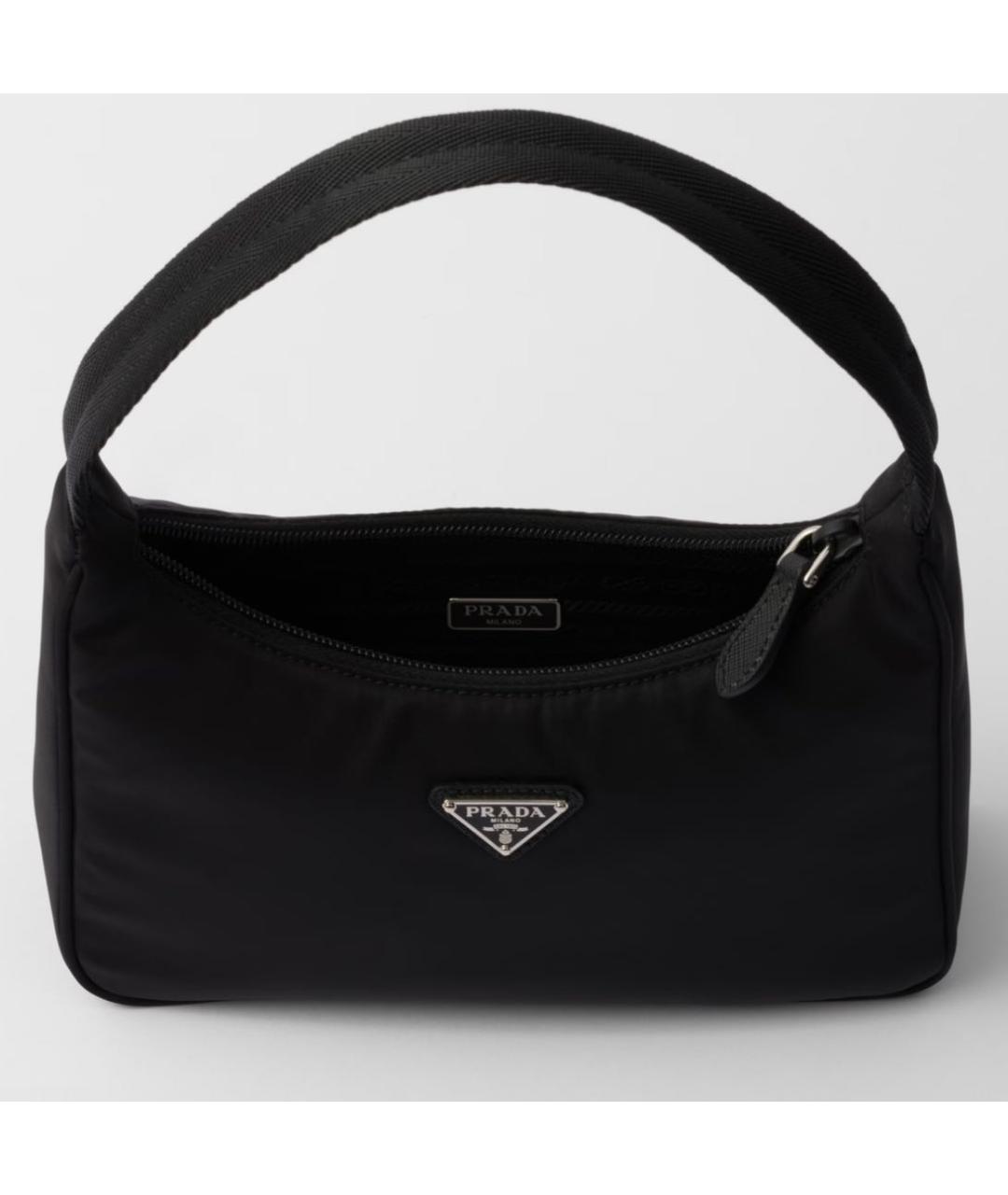 PRADA Черная тканевая сумка с короткими ручками, фото 6