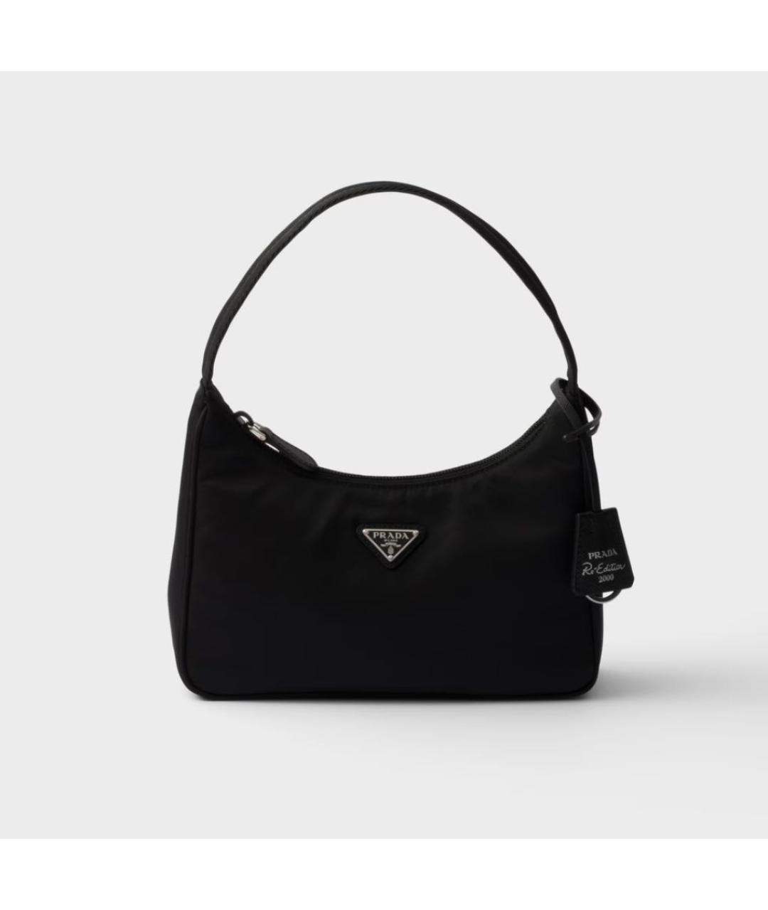 PRADA Черная тканевая сумка с короткими ручками, фото 7
