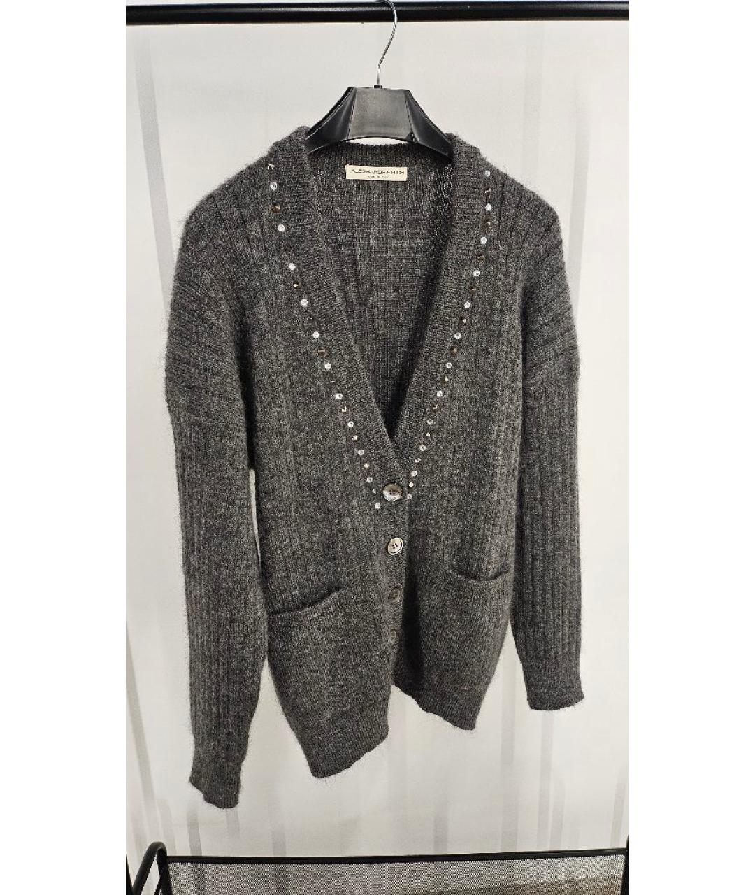 ALESSANDRA RICH Серый шерстяной кардиган, фото 6