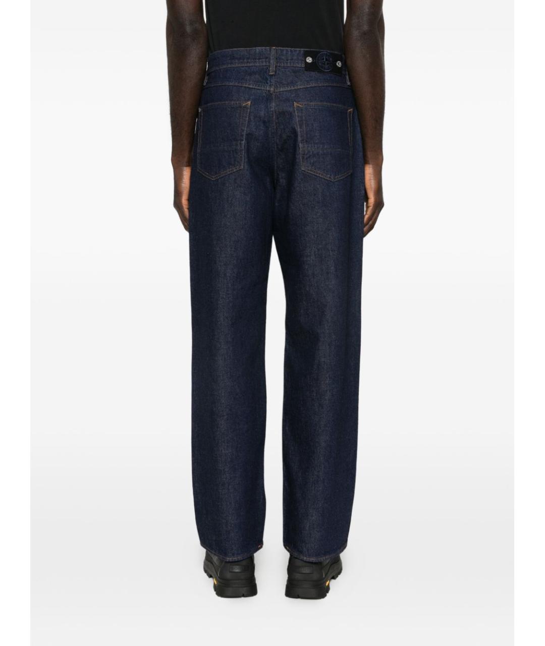 STONE ISLAND Синие хлопковые прямые джинсы, фото 5