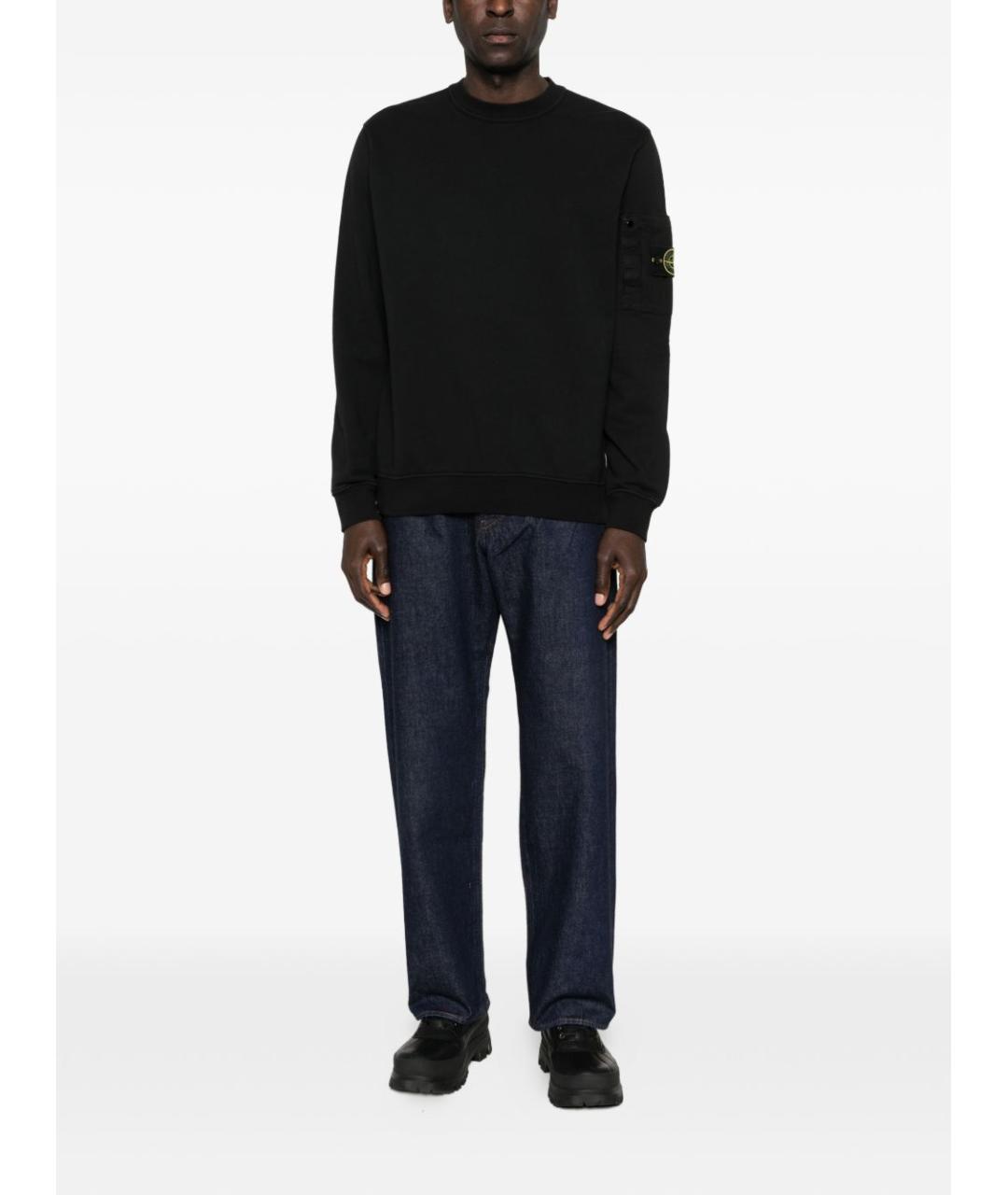 STONE ISLAND Синие хлопковые прямые джинсы, фото 3