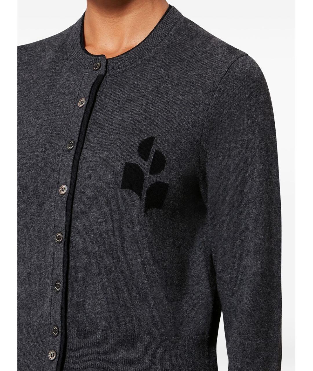 ISABEL MARANT ETOILE Серый шерстяной кардиган, фото 5