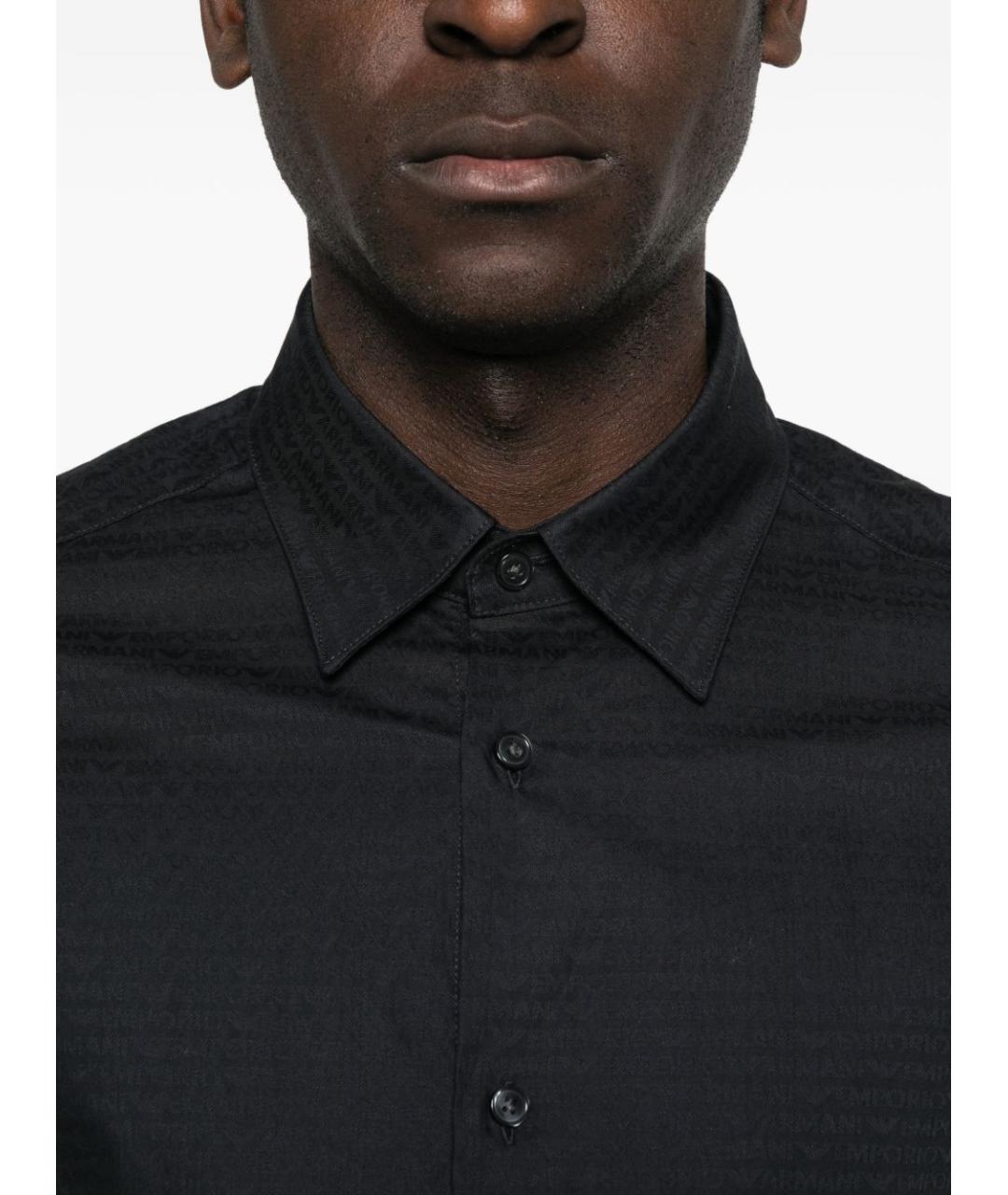 EMPORIO ARMANI Синяя хлопковая классическая рубашка, фото 2