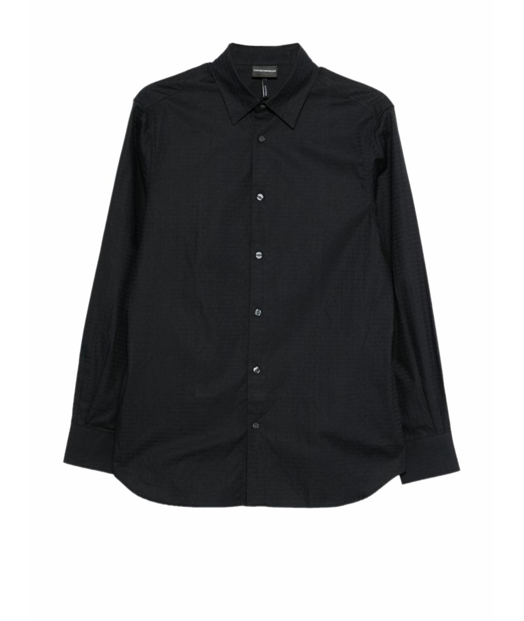 EMPORIO ARMANI Синяя хлопковая классическая рубашка, фото 1