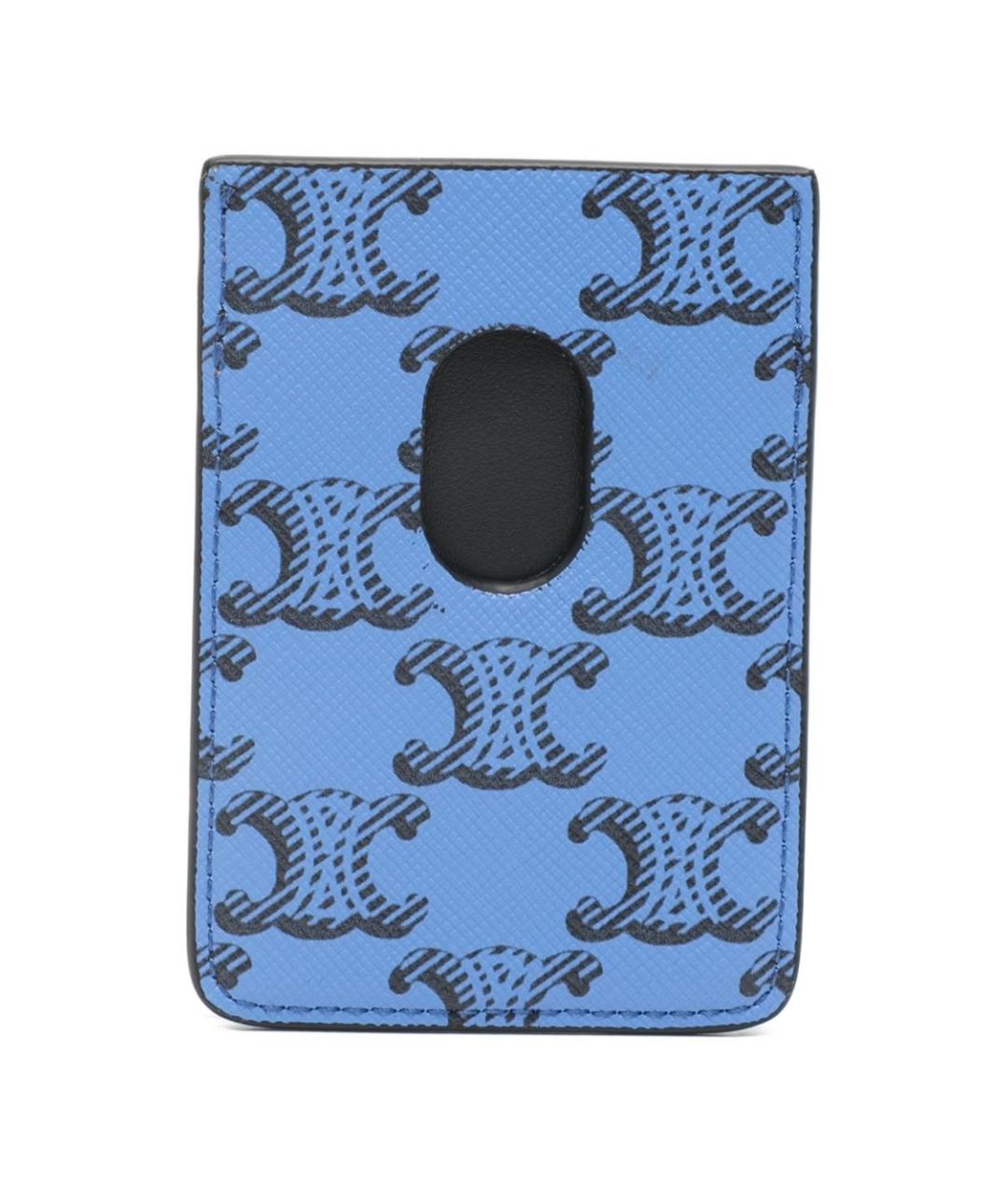 CELINE Голубой полиуретановый кардхолдер, фото 3