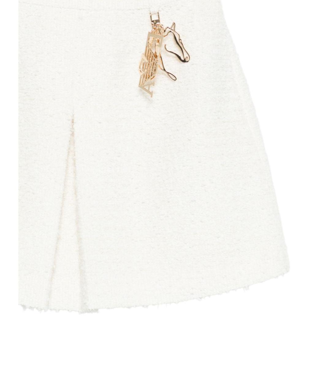 EMPORIO ARMANI Белая твидовая юбка мини, фото 3