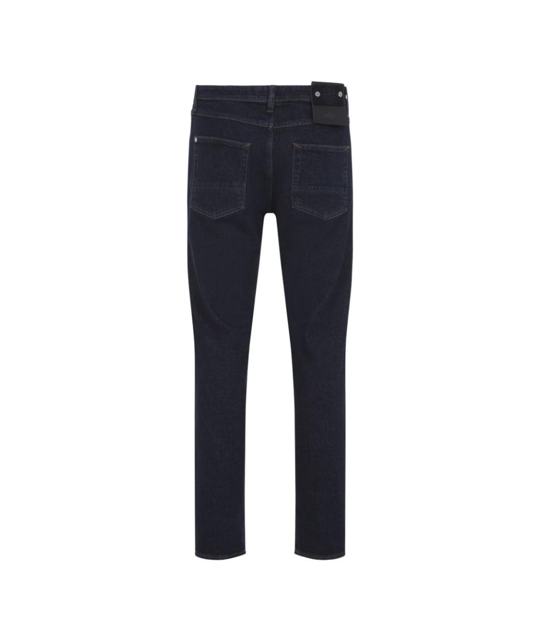 STONE ISLAND Синие хлопко-эластановые прямые джинсы, фото 2