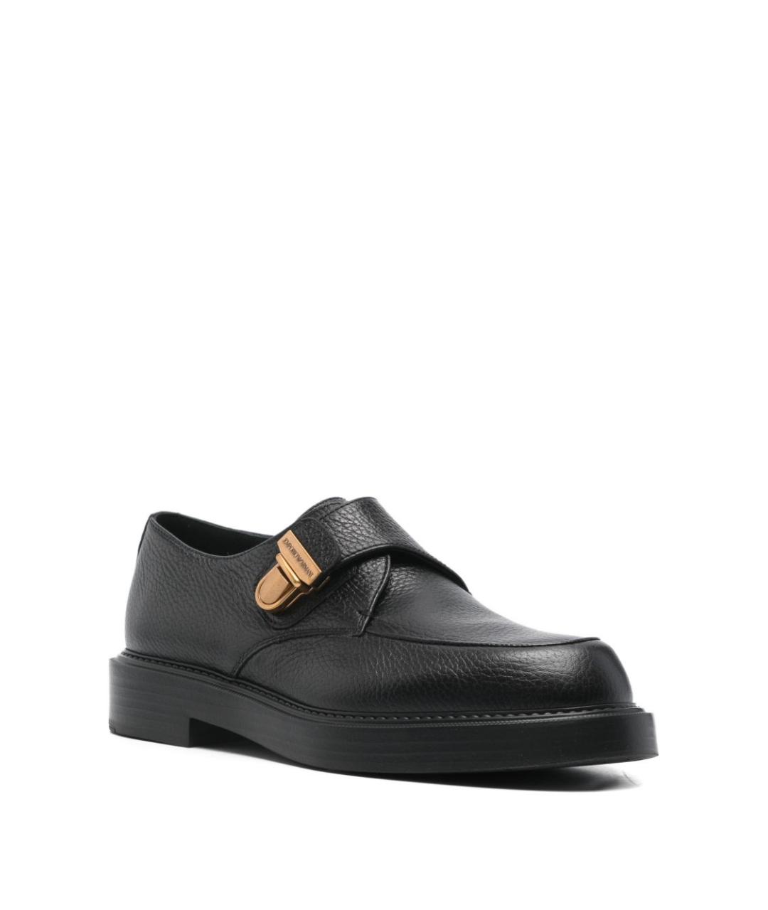 EMPORIO ARMANI Черные кожаные лоферы, фото 2