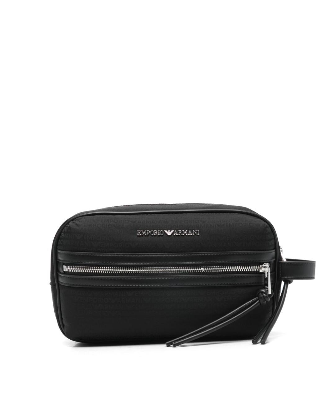 EMPORIO ARMANI Черная тканевая косметичка, фото 1