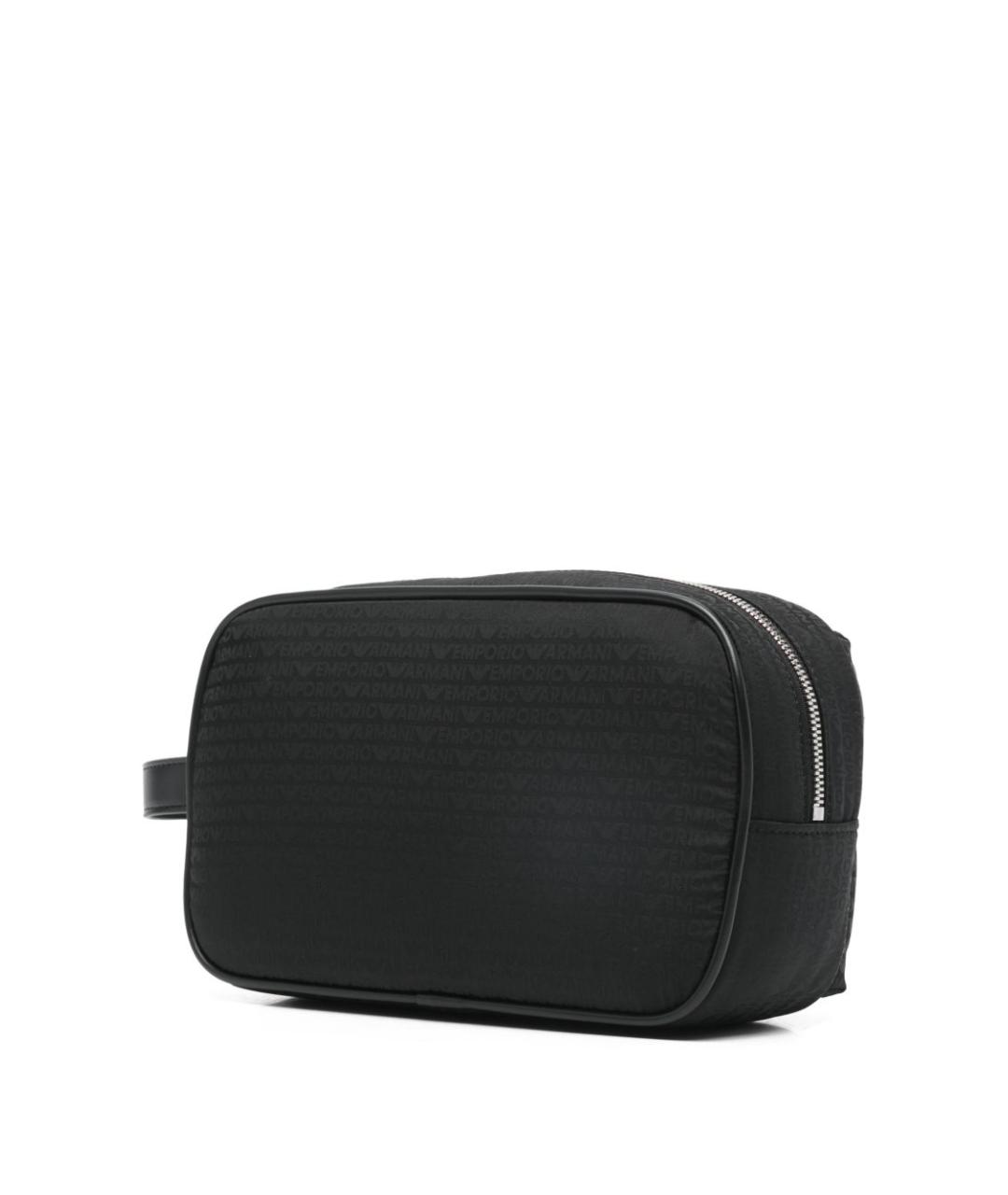 EMPORIO ARMANI Черная тканевая косметичка, фото 3