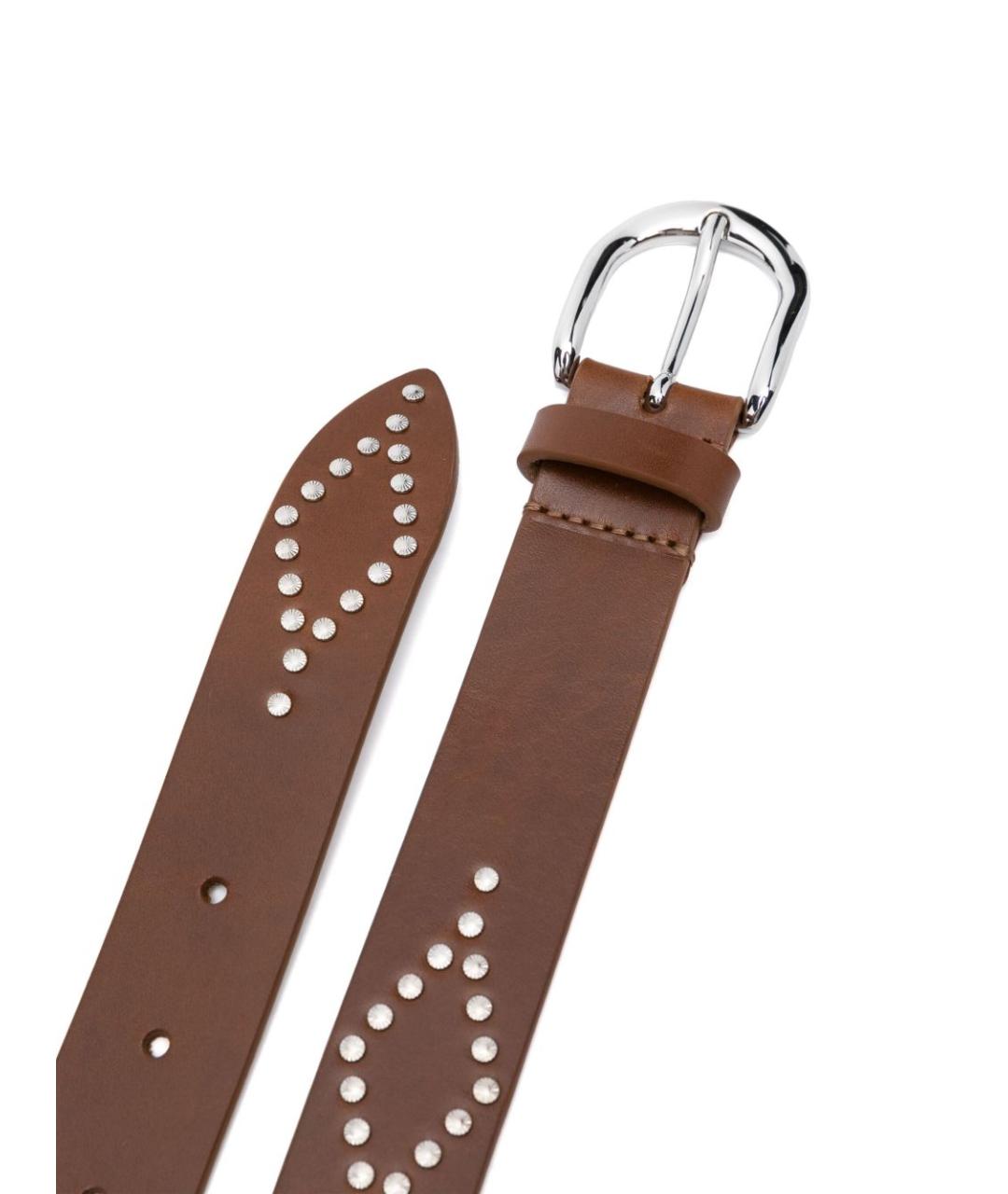 ISABEL MARANT Коричневый кожаный ремень, фото 2