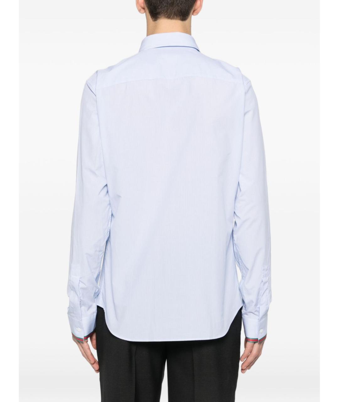 GUCCI Голубая хлопковая классическая рубашка, фото 2
