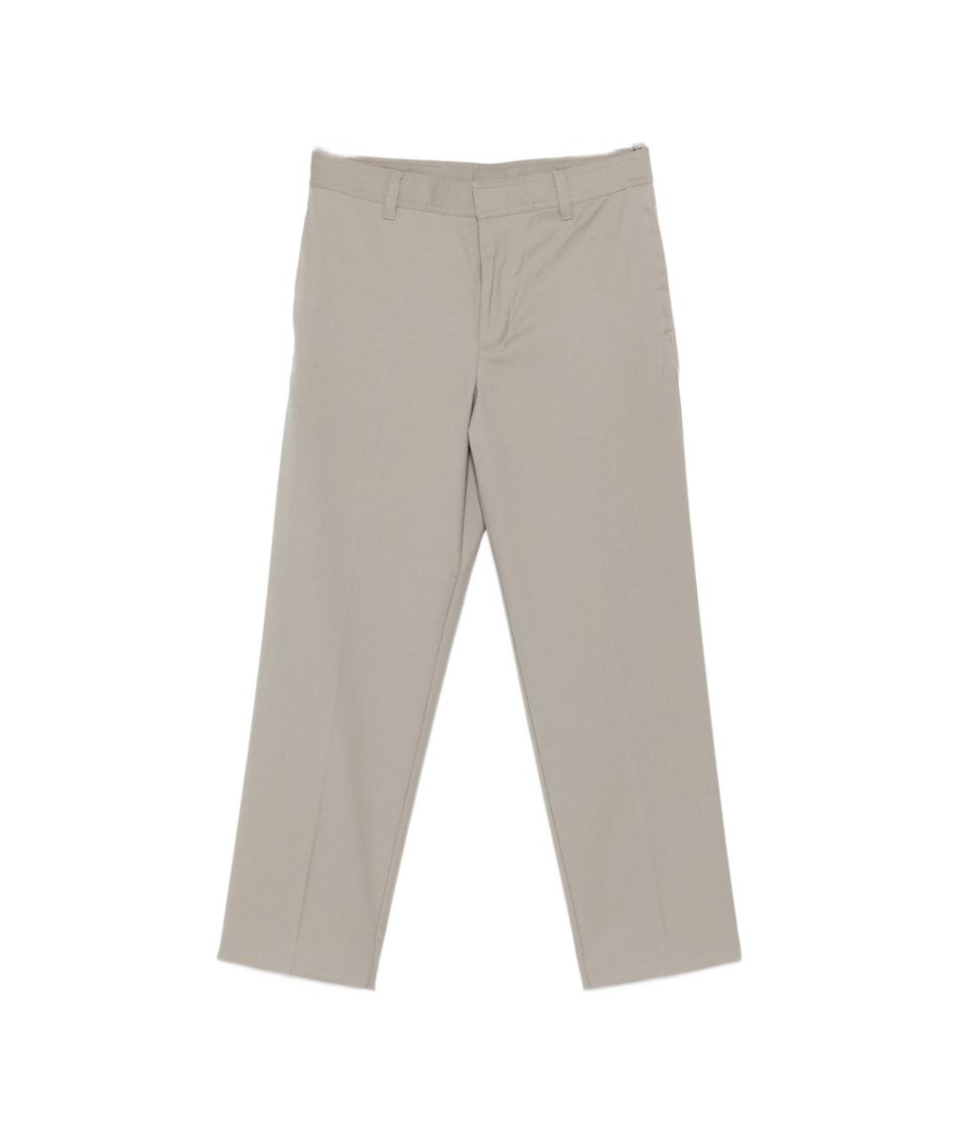 EMPORIO ARMANI Серые шерстяные повседневные брюки, фото 1