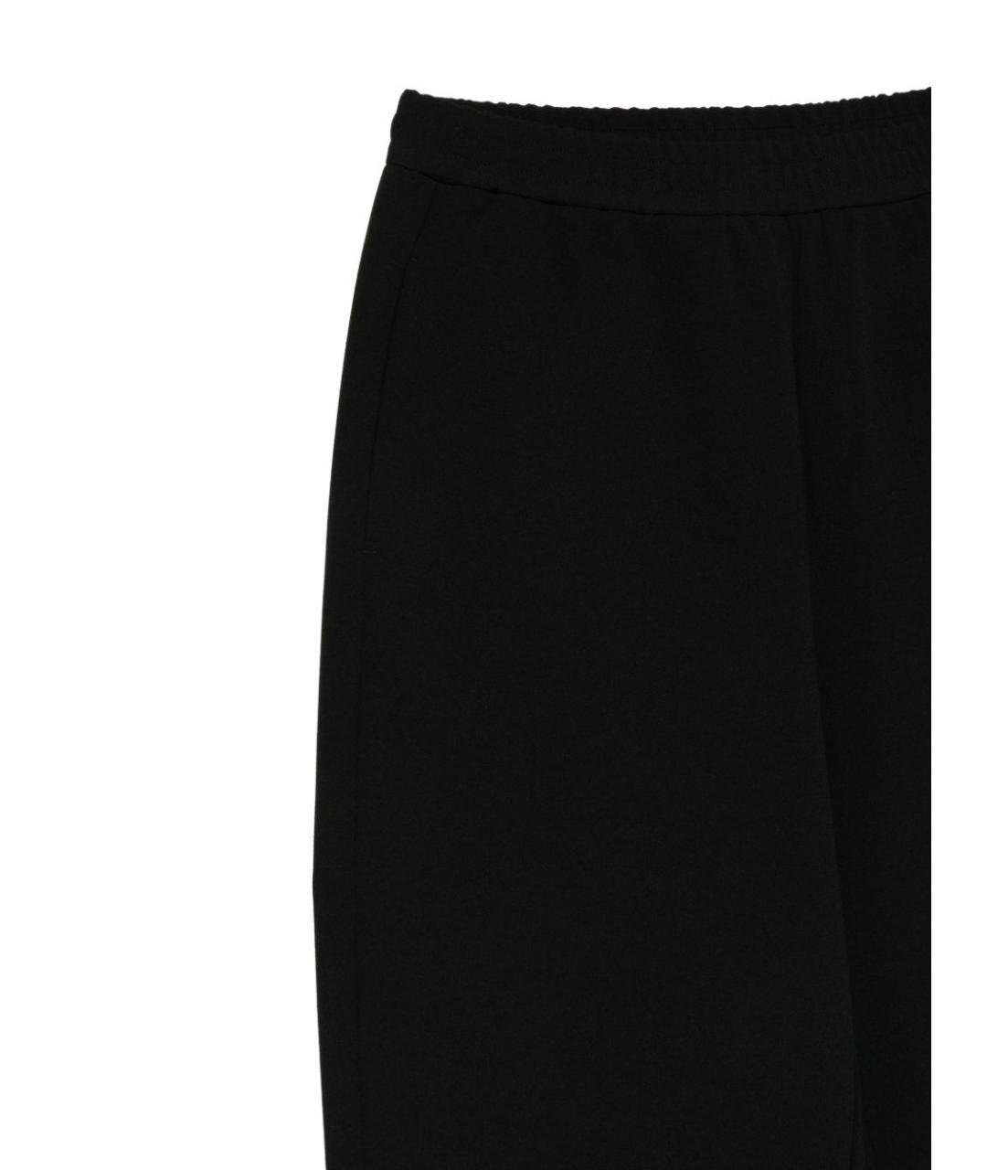 EMPORIO ARMANI Черные полиэстеровые прямые брюки, фото 3