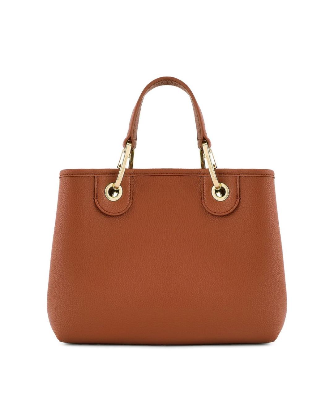 EMPORIO ARMANI Коричневая сумка тоут из искусственной кожи, фото 5