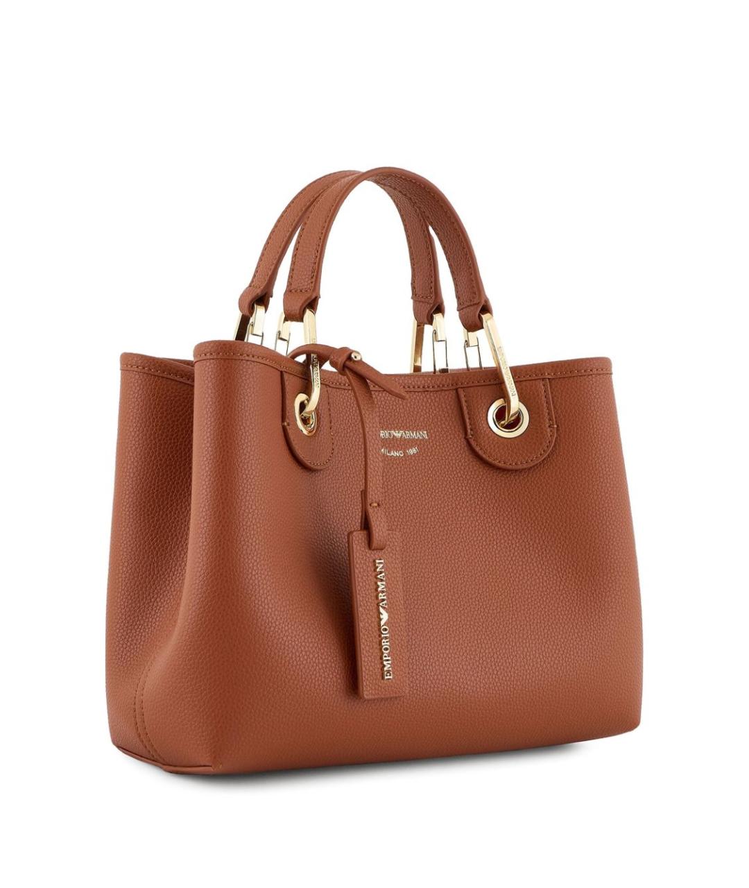 EMPORIO ARMANI Коричневая сумка тоут из искусственной кожи, фото 6