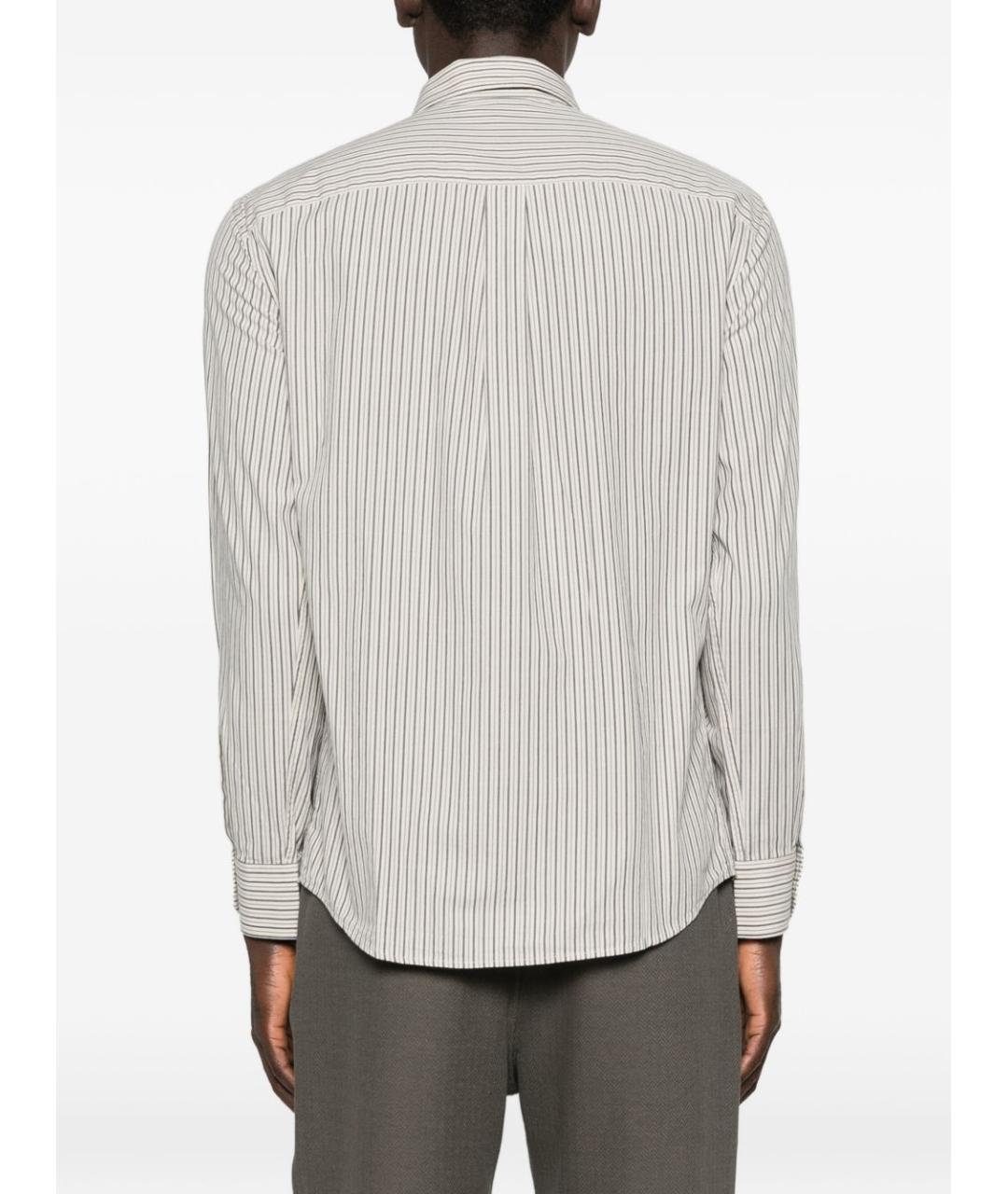 EMPORIO ARMANI Бежевая хлопковая классическая рубашка, фото 3