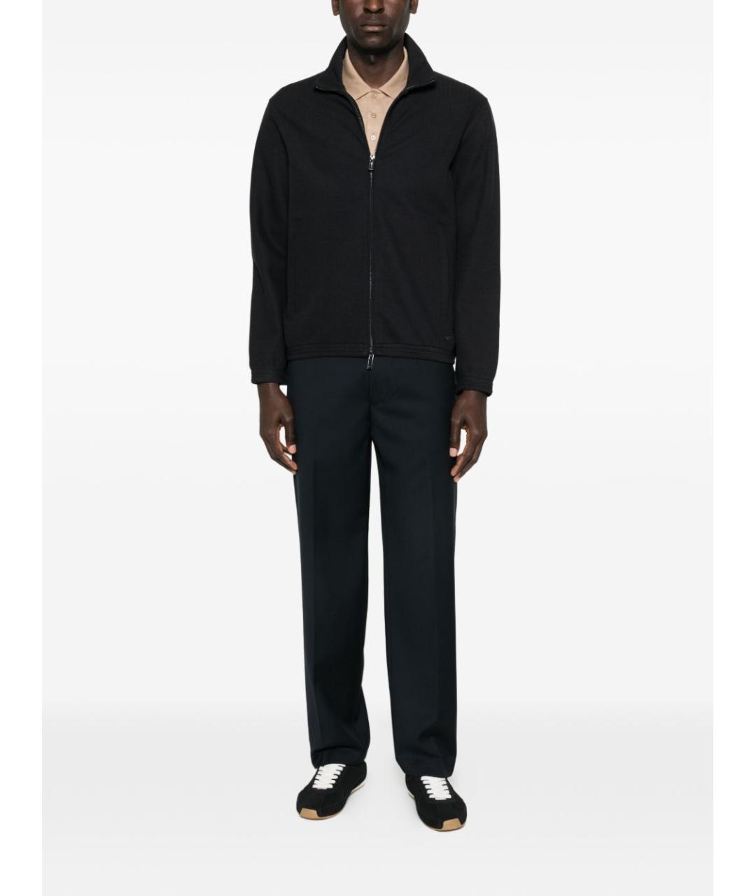 EMPORIO ARMANI Синие шерстяные повседневные брюки, фото 5