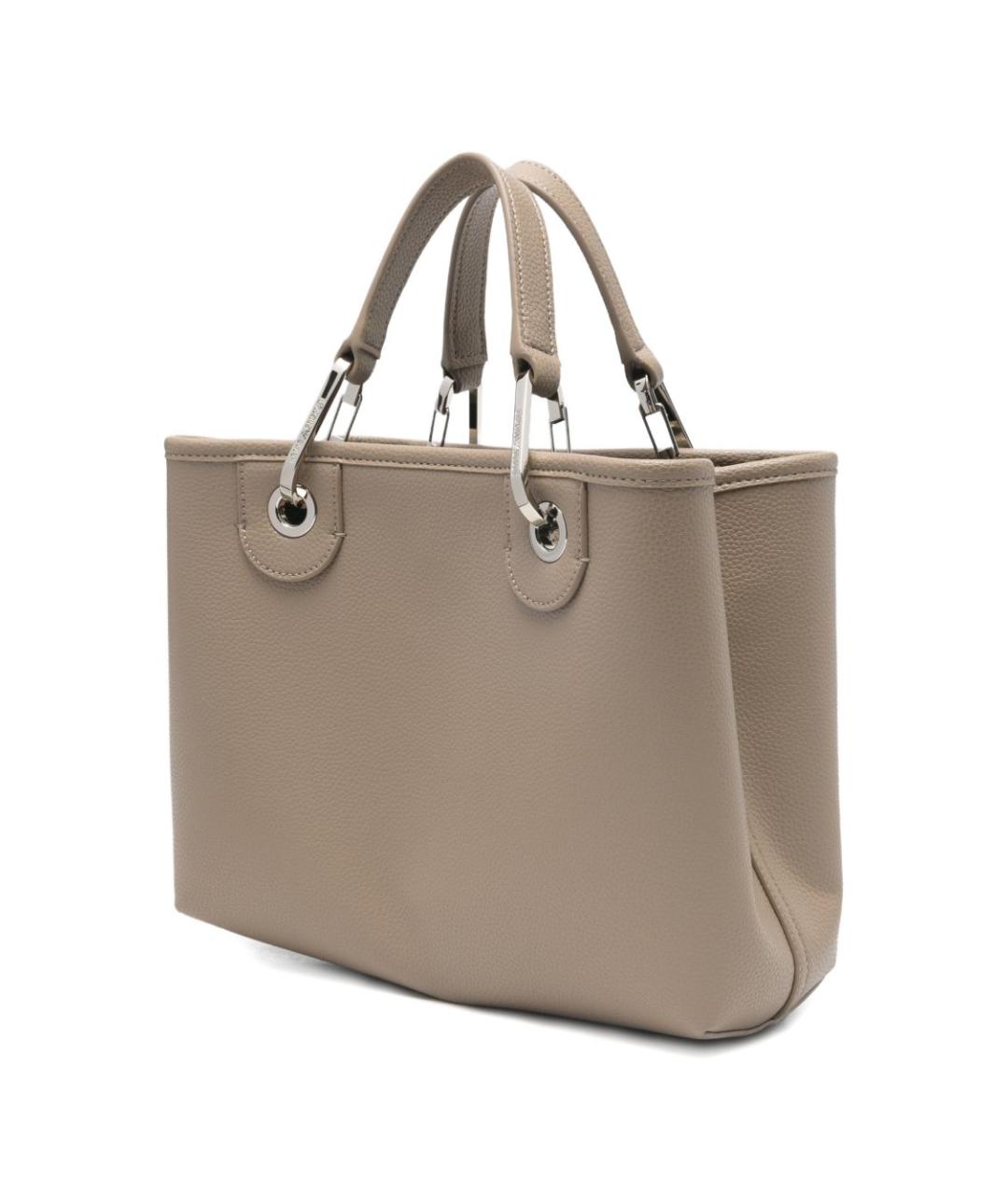 EMPORIO ARMANI Серая сумка тоут из искусственной кожи, фото 2