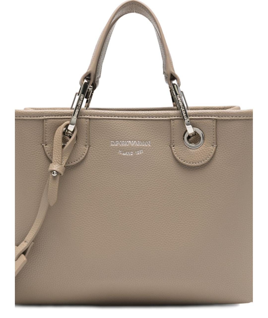 EMPORIO ARMANI Серая сумка тоут из искусственной кожи, фото 3