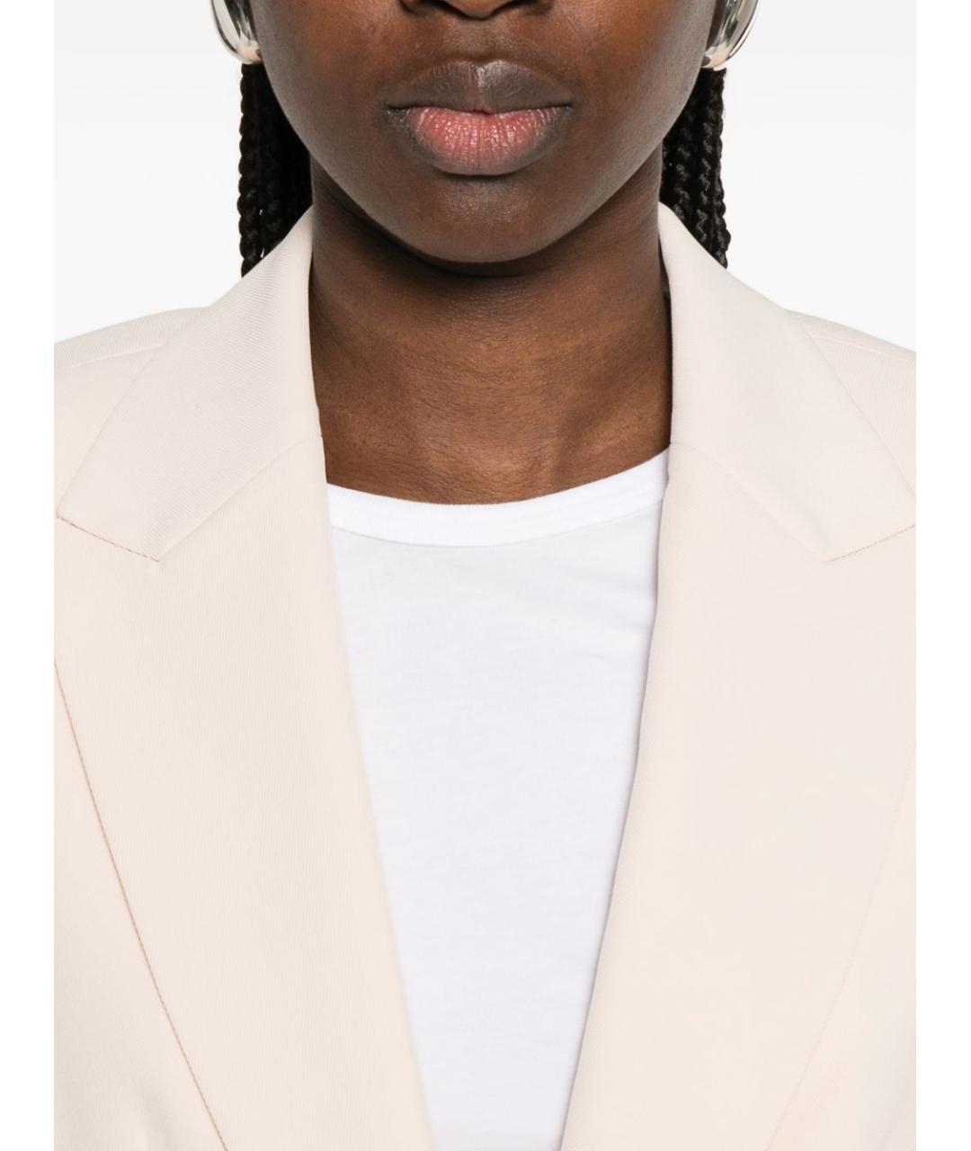 EMPORIO ARMANI Бежевый полиэстеровый жакет/пиджак, фото 4